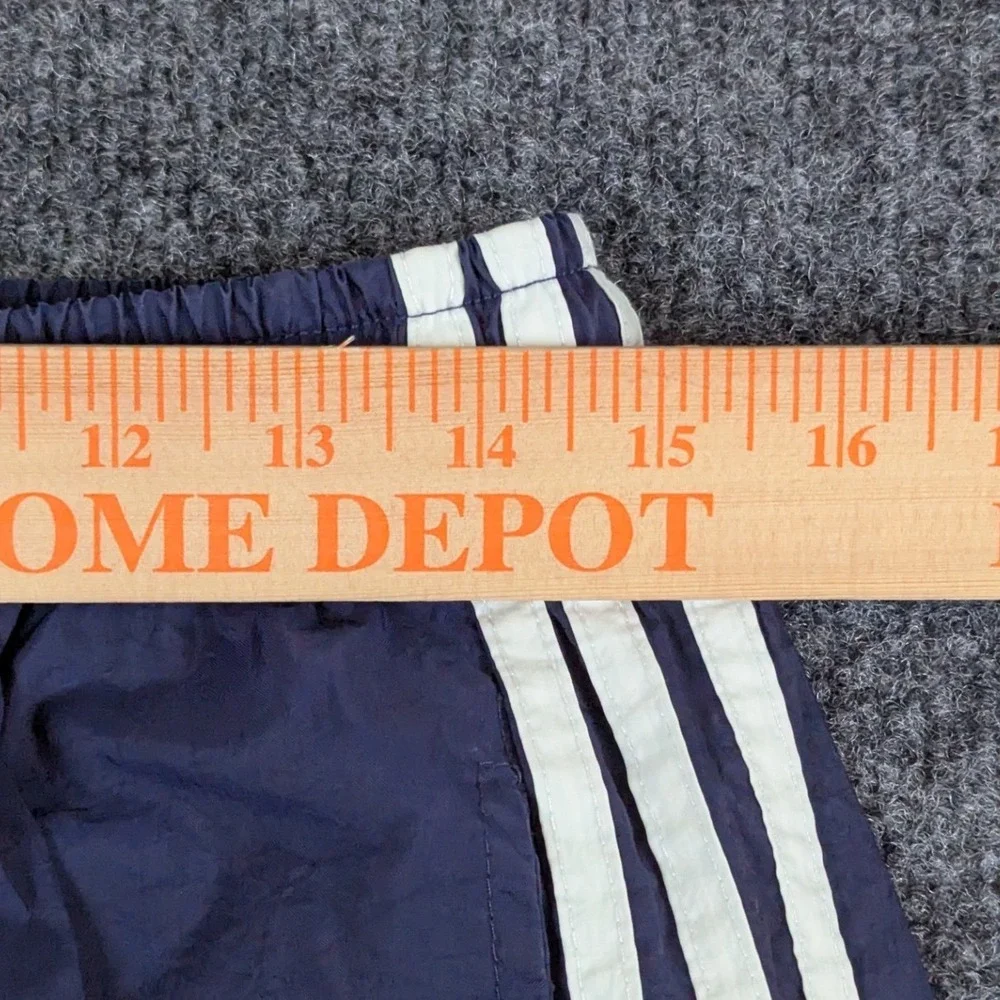 Adidas Vintage Track Pants Navy Blue White Stripe Nylon Windbreaker Mens XL